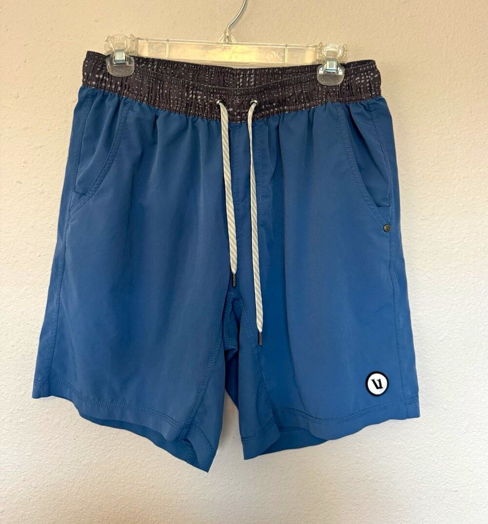 Vuori Kore Shorts Blue Athletic Drawstring Pockets Elastic Waist Solid Size M